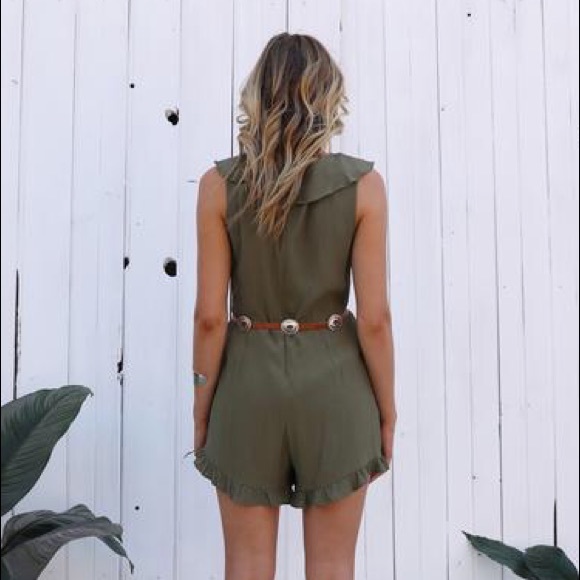 Lost in Lunar Khaki romper - Picture 3 of 3